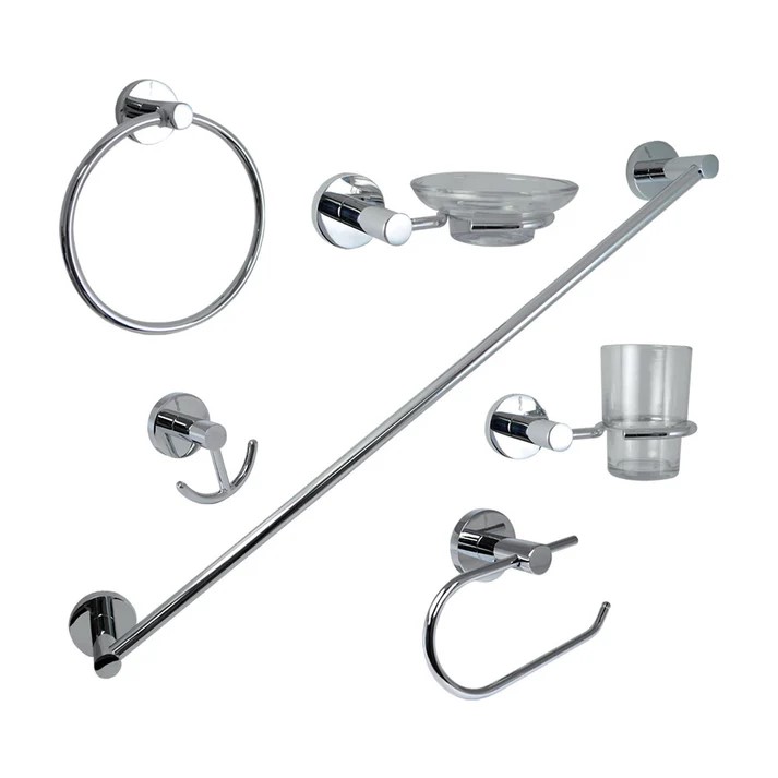 JUEGO ACCESORIOS P/BA�O ACABADO CROMO (PARIS)