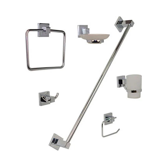 JUEGO  ACCESORIOS P/EMPOTRAR AC.SATINADO