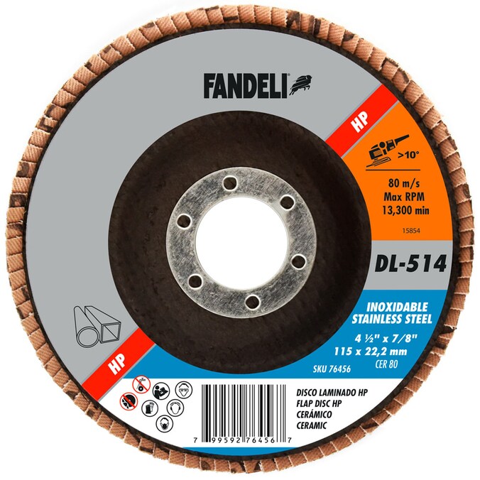 DISCO FNDL.HP  LAM.INOX  4.5”C- 80 CER.