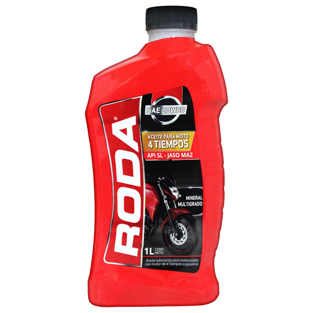 ACEITE PREMIUM 4T 20W-50 API SL/JASO MA2 1L RODA 714020 MOTO