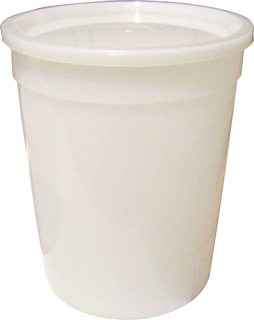 BOTE PLASTICO 1 LTO. C/TAPA BCA. PLASTIENVASES