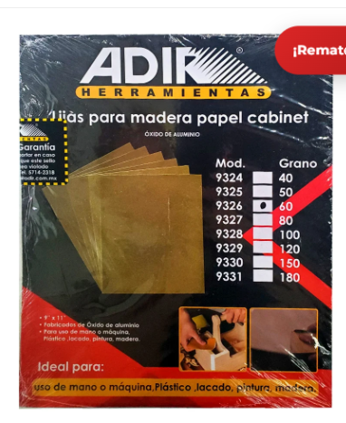 LIJA P/MDERA GRANO 60PPEL