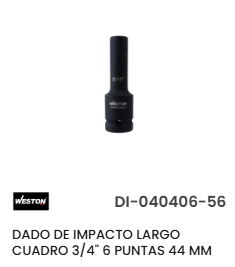 DADO DE IMPACTO LARGO 3/4 6 PUNTAS, METRICO 44 mm WESTON