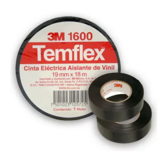 105725 CINTA AISLANTE DE VINIL USO DOMESTICO/RESIDENCIAL 3M TEMFLEX 1600