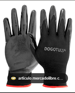 GUANTE DE NYLON CON PALMA DE NITRILO NEGRO HW3002