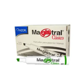 MARCADOR PARA PIZARRON BLANCO PUNTA CINCEL MAGISTRAL C/VERDE CONT.12PZS