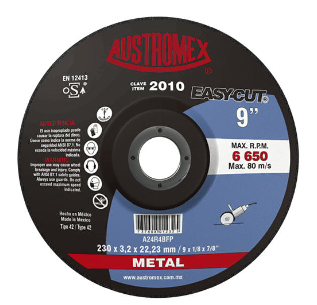 DISCO CORTE METAL AUSTROMEX EASY-CUT 9 x 1/4 x 7/8" 0279-0063 MOD AUST 2010