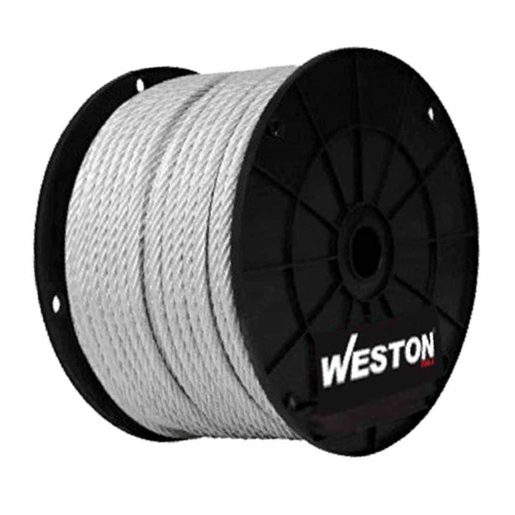 CABLE DE ACERO C/FORRO PLASTICO 7X7 1/8"-3/16" ROLLO 100MTS