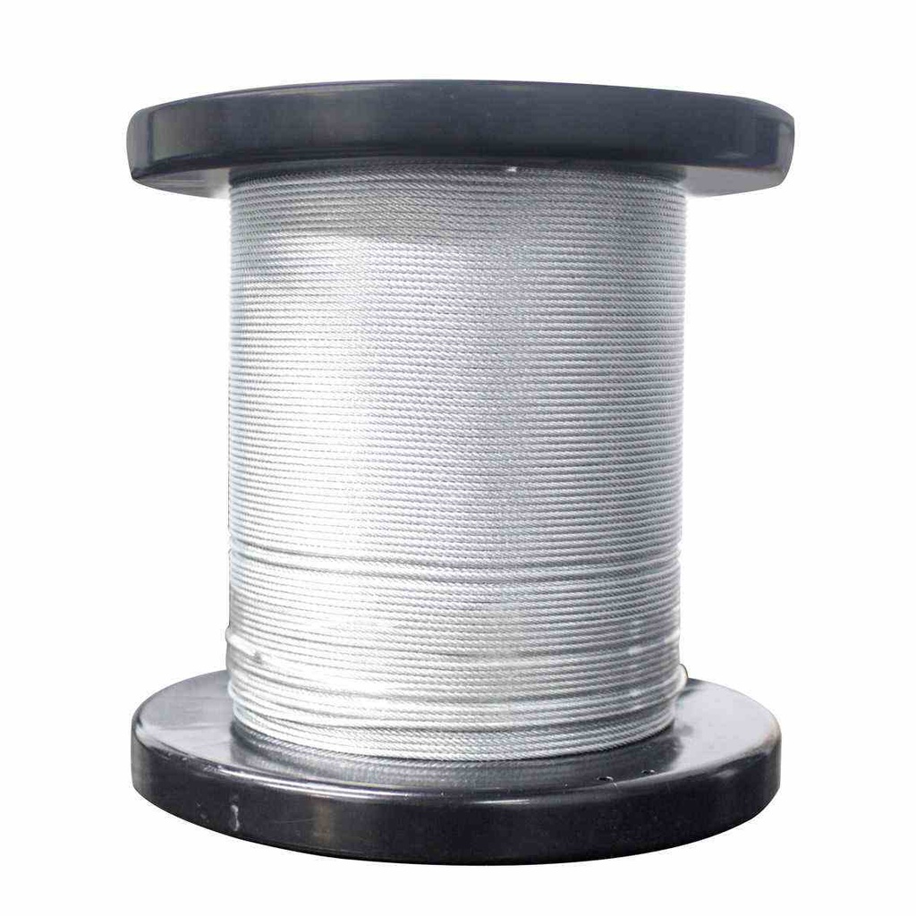 CABLE DE ACERO C/FORRO PLASTICO 7X7 1/8"-3/16" ROLLO 500MTS