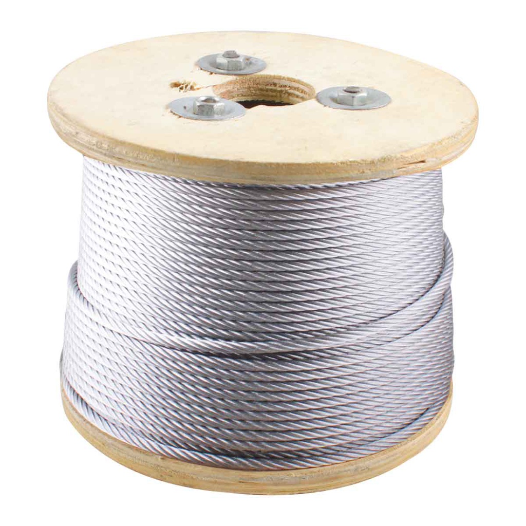 CABLE DE ACERO GALVANIZADO 7X19 1/2" ROLLO 500M