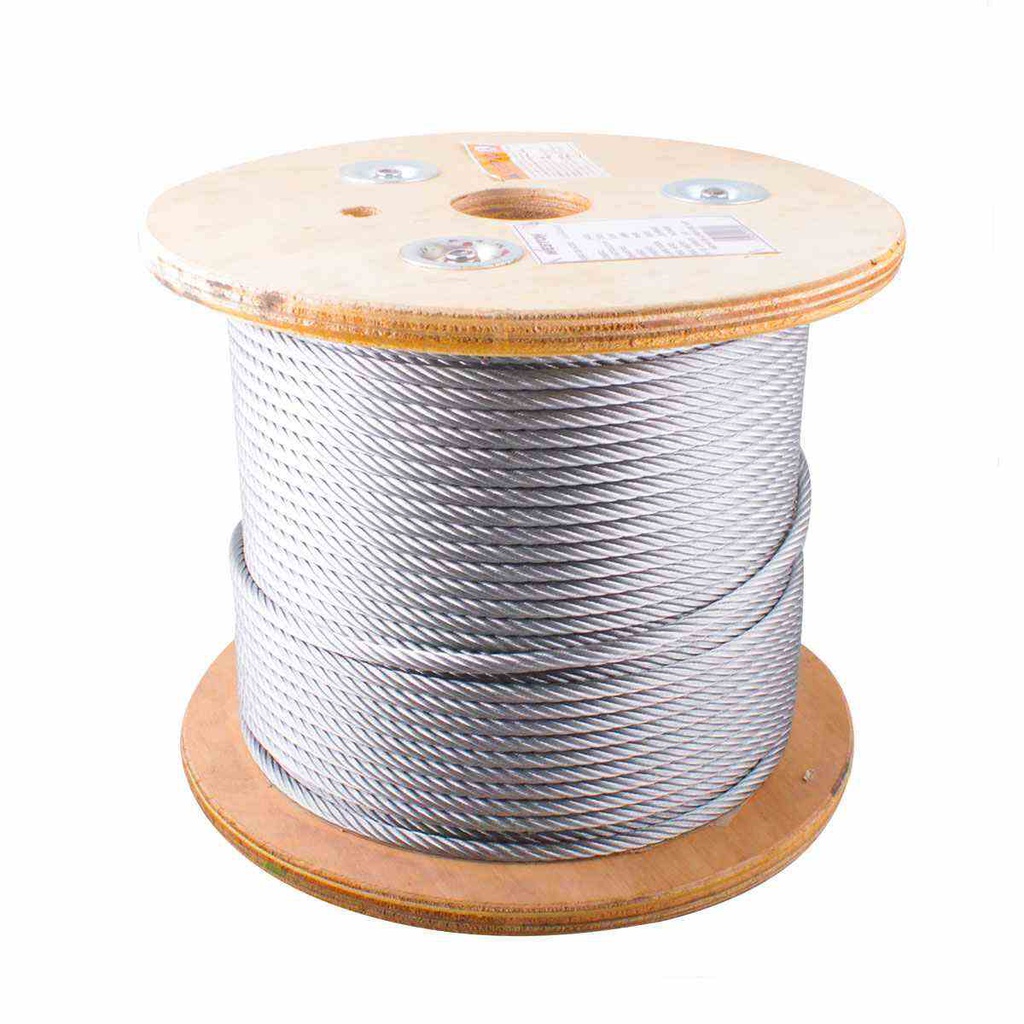 CABLE DE ACERO ALMA DE FIBRA FC 6X26 7/8" ROLLO 500M