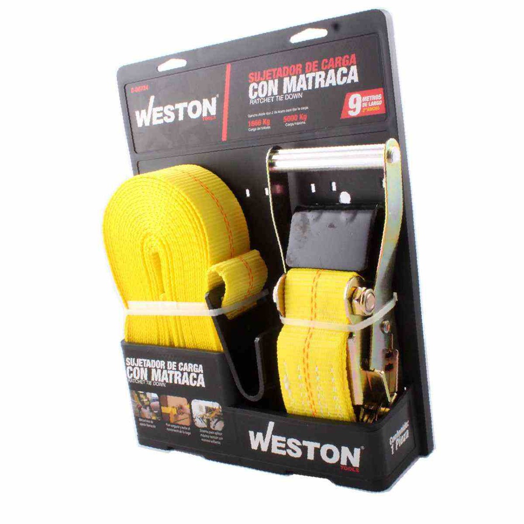 SUJETADORES CON MATRACA 2" X 9M