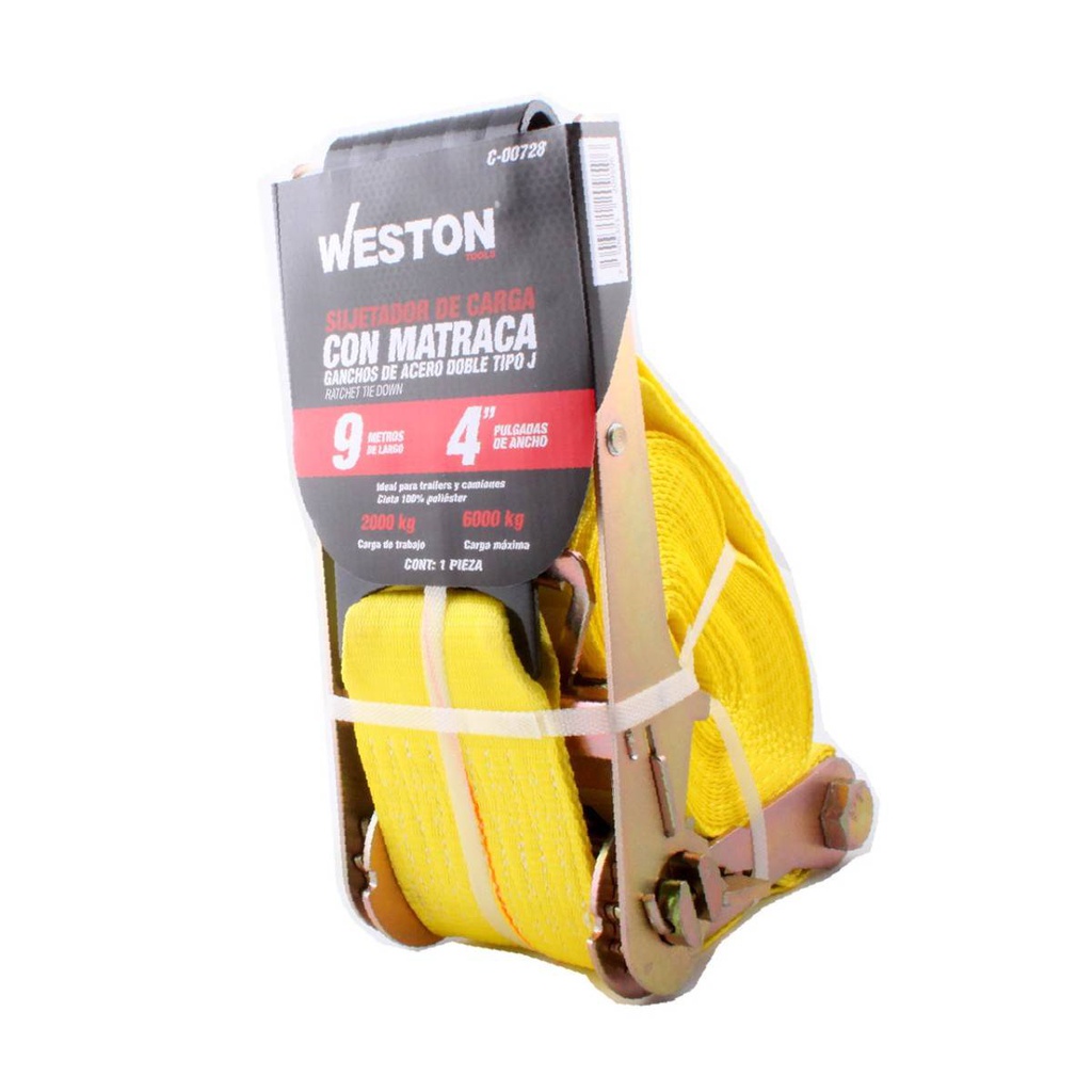 SUJETADORES CON MATRACA 4" X 9M