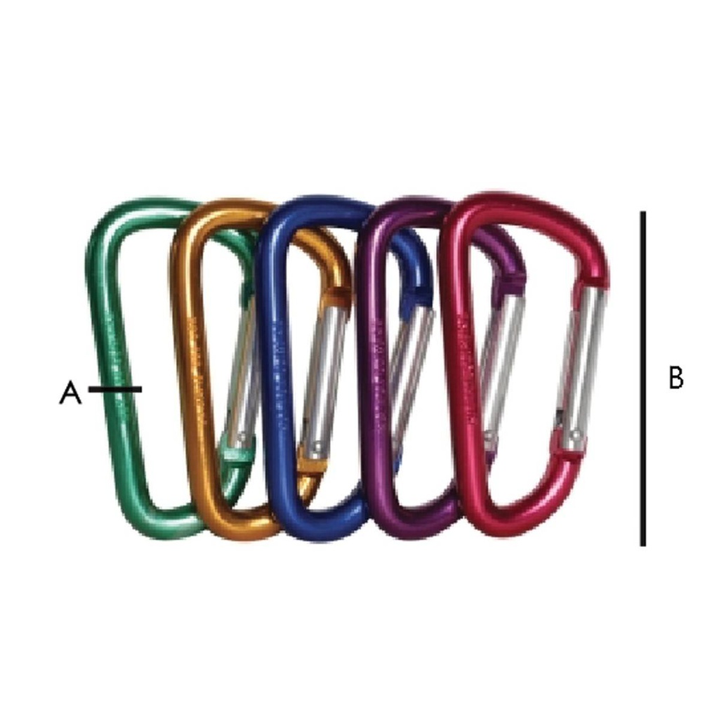 GANCHO RAPIDO DE ALUMINIO TIPO "D" 6MMX60MM (PRECIO X PIEZA - EMPAQUE GRANEL)