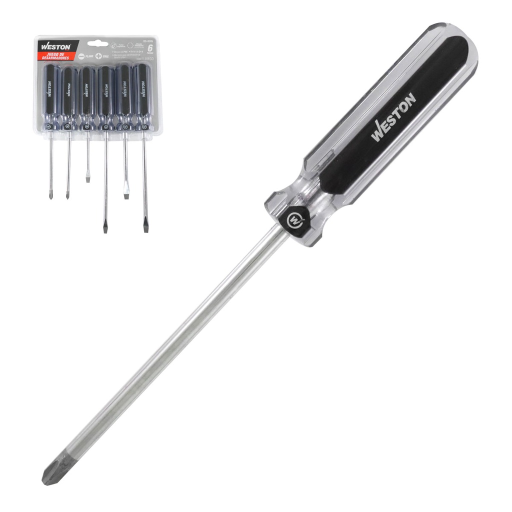 JUEGO DE 6 DESARMADORES MANGO PVC ASME-B107.600 (CAJA C/6 PZAS - PRECIO X PIEZA)