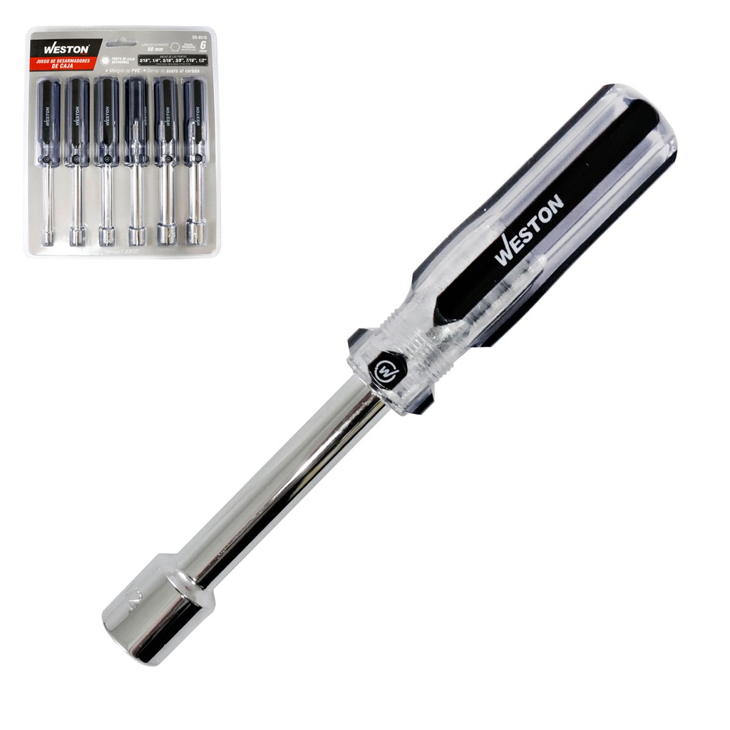 JUEGO DE 6 DESARMADORES DE CAJA MANGO PVC ASME-B107.600 (CAJA C/6 PZAS - PRECIO X PIEZA)