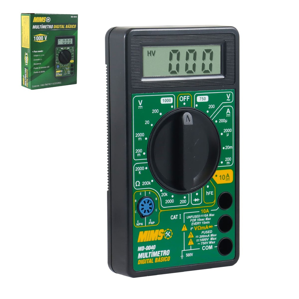 MULTIMETRO DIGITAL BASICO 1000V