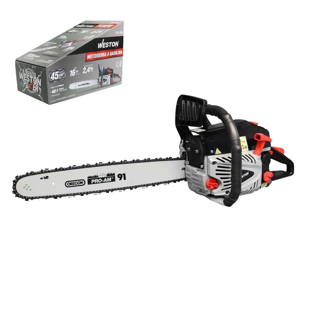 MOTOSIERRA A GASOLINA 45 CC C/BARRA OREGON 16"