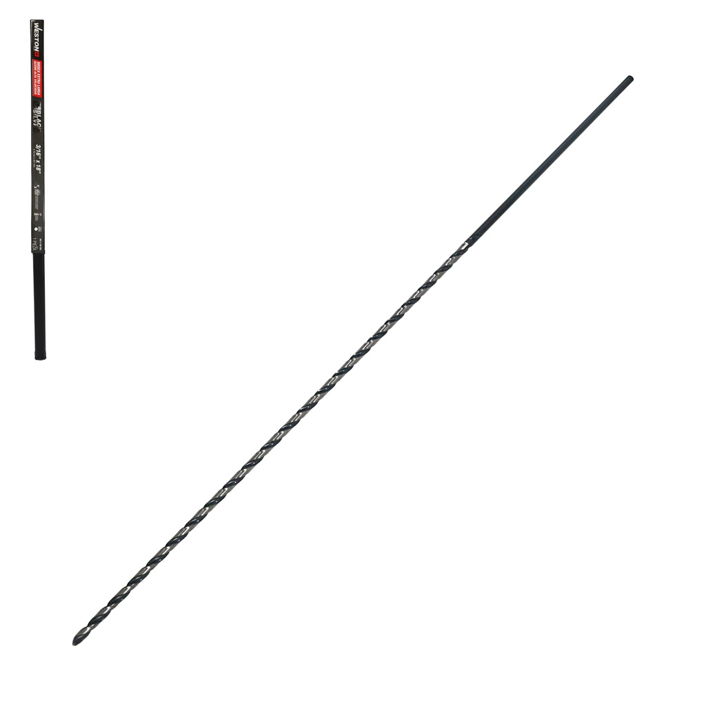 BROCA EXTRA LARGA AAV 3/16 x 18&quot; WP BLACK &amp; SILVER