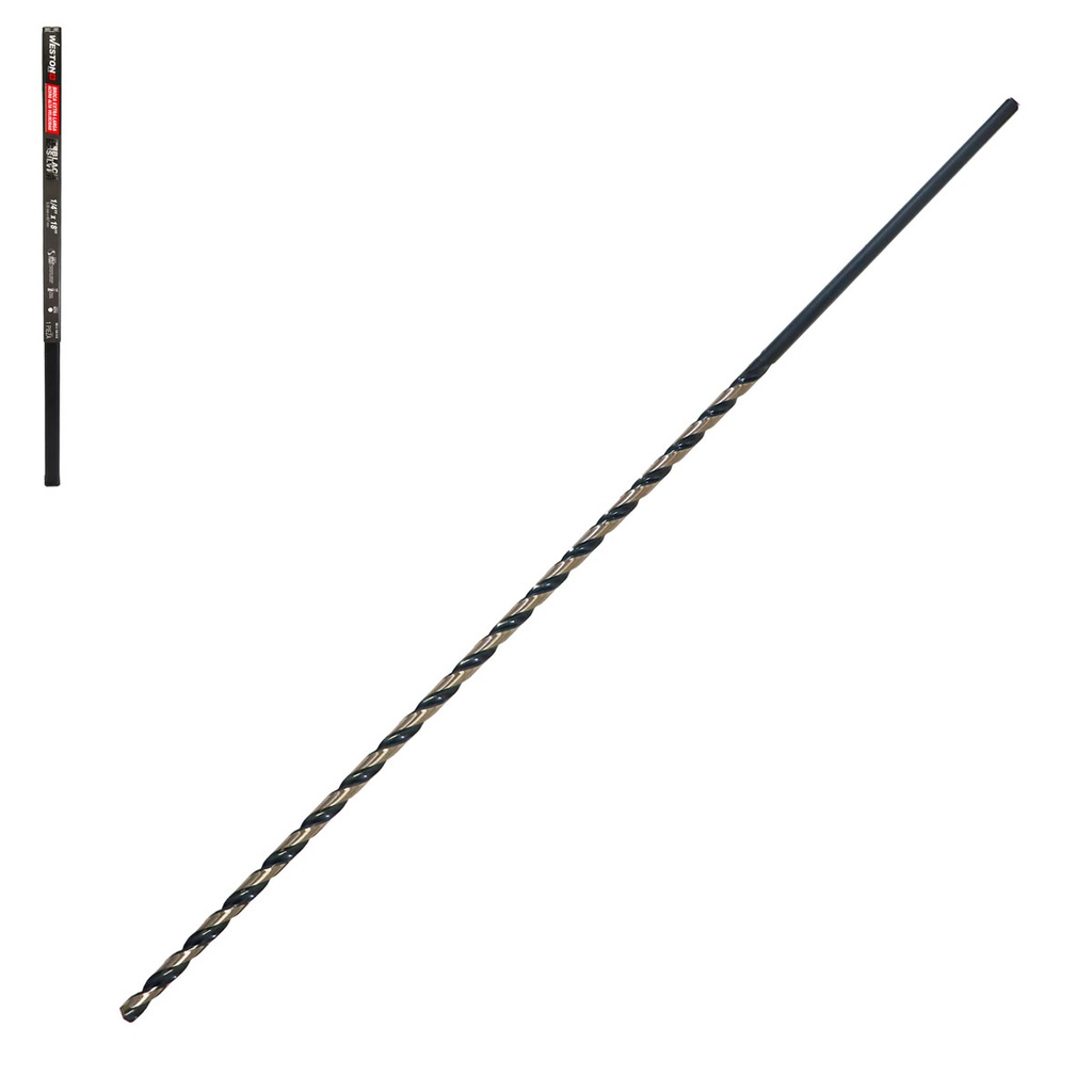 BROCA EXTRA LARGA AAV 1/4&quot; x 18&quot; WP BLACK &amp; SILVER