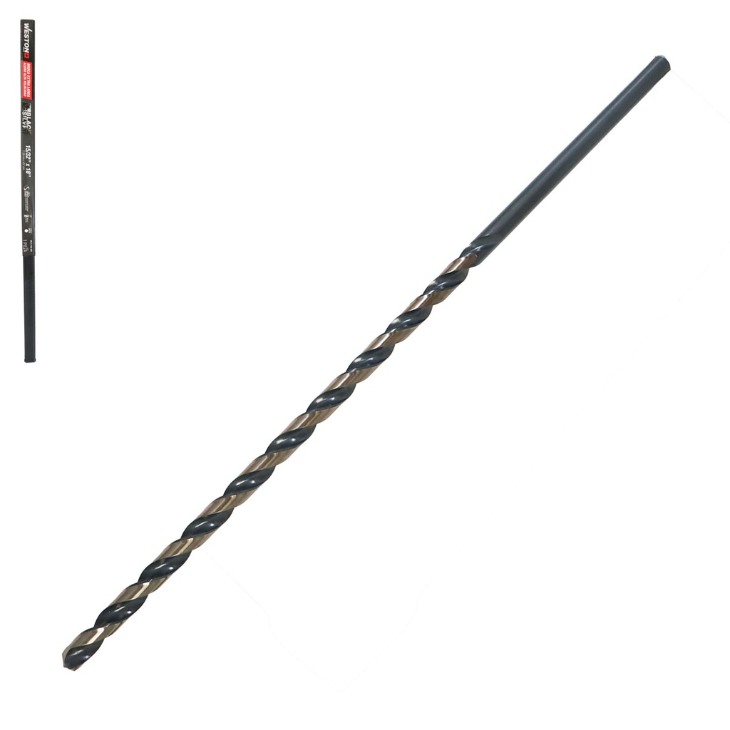 BROCA EXTRA LARGA AAV 15/32 x 18&quot; WP BLACK &amp; SILVER