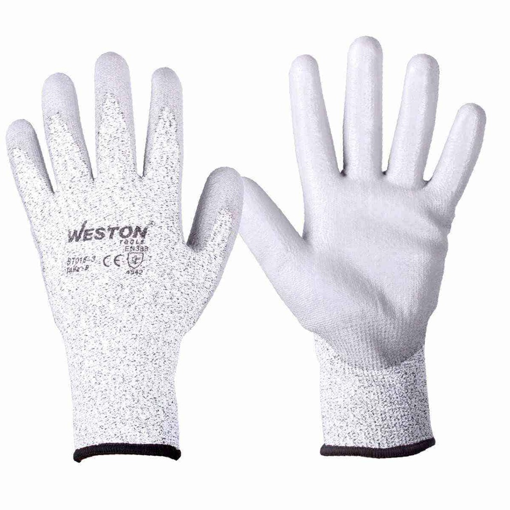 GUANTE ANTICORTE WESTON NIVEL 5 TALLA 8 (Precio x par - Empaque c/10 pares)