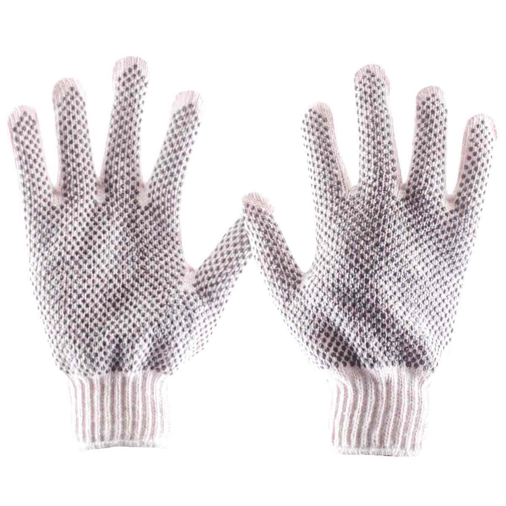 GUANTE ALGODON BLANCO C/PUNTOS PVC UNITALLA