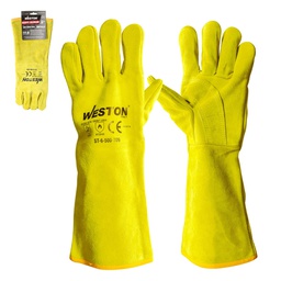 [ST-6-500-309] GUANTE SOLDADOR AMARILLO C/ REF. EN PALMA, USO INDUSTRIAL TIPO A 16"