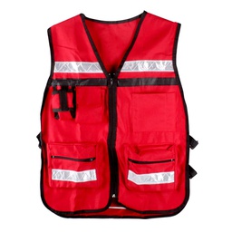 [ST-6-600-515] CHALECO TIPO SUPERVISOR ROJO UNITALLA