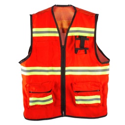 [ST-6-600-550] CHALECO TIPO GEOLOGO C/JERSY Y REF TEX BICOLOR ROJO L