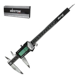 [STW-9500] CALIBRADOR DIGITAL ACERO INOX. MANDIBULAS PUNTA D/CARBURO 8"