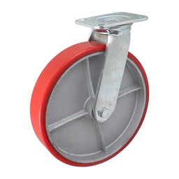 [Y-1043-250] RODAJA FIERRO VACIADO C/PU GIRA. ROJA 10X2"