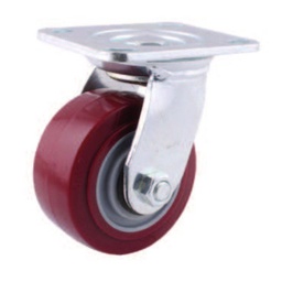 [Y-1065-100] RODAJA MARRON PU GIRA. 4X2"