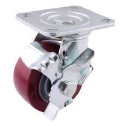 [Y-1066-200] RODAJA MARRON PU GIRA. C/FRENO 8X2"