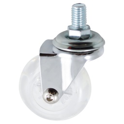 [Y-1166-75] RODAJA GIR. C/ESP. ROSCADA PU TRANSPARENTE 3'' (75X25MM)