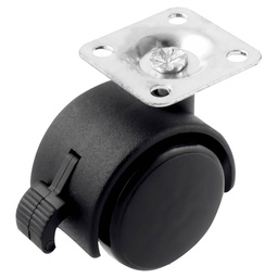 [Y-2131-50] RODAJA TIPO YOYO PLACA C/FRENO 50MM (Precio x pieza - Empaque c/4 pzas)