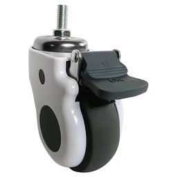 [Y-5015-100] RODAJA USO MEDICO TPR GIRATORIA C/ESPIGA ROSCADA C/FRENO 4'' x 1-1/4''