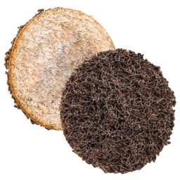 [Z-15615] DISCO 4-1/2" FIBRA CAFE (COARSE)  (Precio x pieza - Empaque c/10 pzas)