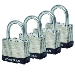 [SH9019] CANDADO JGO 4PZ LAMINADO 40MM CORTO (CAJA CON 4 PAQUETES)