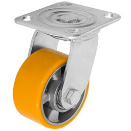 [ZF5272] RODAJA ALUMINIO PU NARANJA GIRATORIA 4"