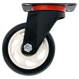 [ZF5083] RODAJA DE PVC NEGRO GIRATORIA 5"