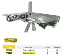 [PF0240] BISAGRA PISO DOBLE ACCION LATON BRILLANTE