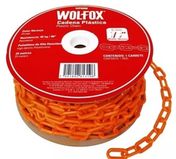 [WF9356] CADENA PLASTICA NARANJA 1/4"25M