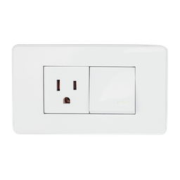 [8840905] APAGADOR Y CONTACTO CON PLACA BLANCA 36 mm