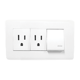 [8840940] APAGADOR Y CONTACTO DOBLE CON PLACA BLANCA 24 mm