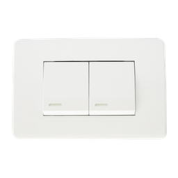 [8840950] APAGADOR SENCILLO Y APAGADOR ESCALERA CON PLACA BLANCA 24 mm