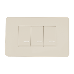 [8840916] APAGADOR TRIPLE CON PLACA MARFIL 24 mm 10 A  250 V