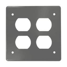 [TPRD019G] TAPA NO METALICA PESADA CUADRADA PARA 2 TOMAS DOBLES GRIS