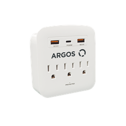 [9700100] DERIVADOR TRIPLE ATERRIZADO CON ENTRADA USB A (2) Y USB C (1) DE 490 JOULES