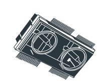 [A1D-0S12S0-G-N3-02] CARCASA CUADRADA DE EMPOTRAR DIRIGIBLE 2 SALIDAS AR111 NEGRO